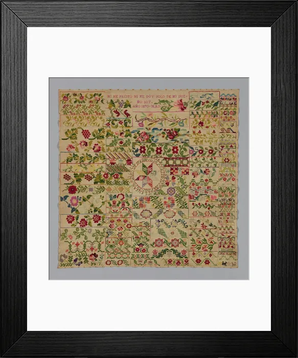 Framed Print : Sampler, México, 1870. Creator: Unknown Framed Print : Sampler, México, 1870. Creator: Unknown