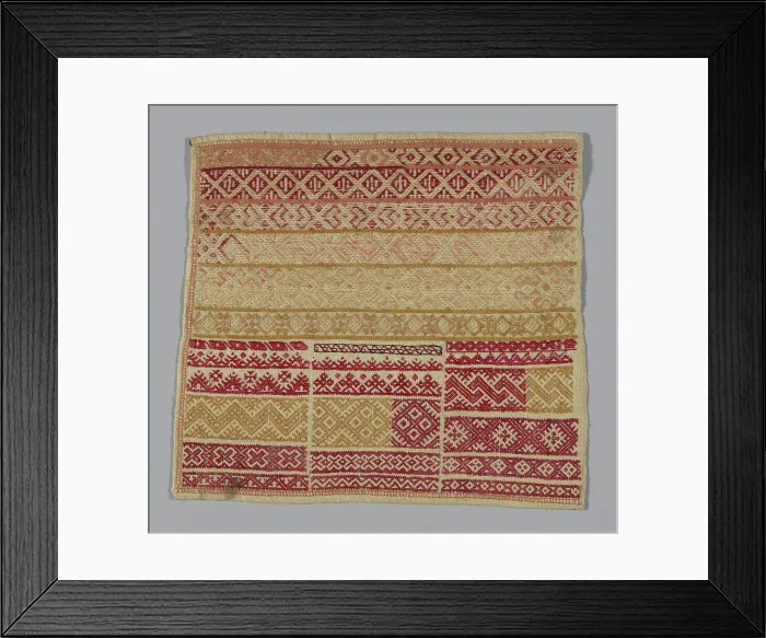Framed Print : Sampler, Spain, 19th century. Creator: Unknown Framed Print : Sampler, Spain, 19th century. Creator: Unknown