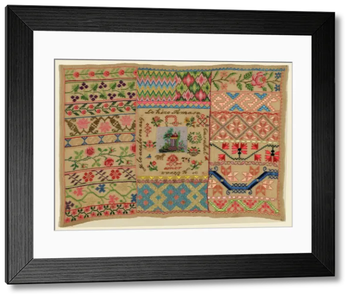 Framed Print : Sampler, México, 1849. Creator: Unknown Framed Print : Sampler, México, 1849. Creator: Unknown