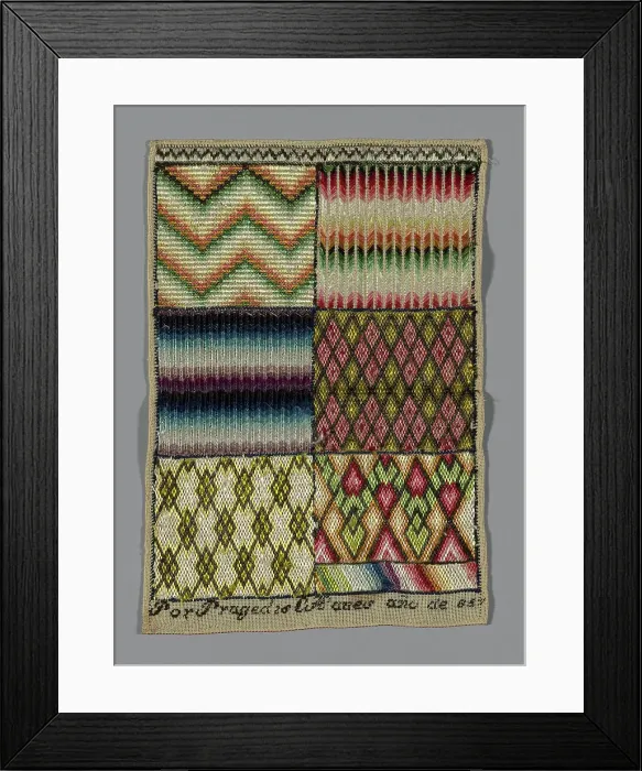 Framed Print : Sampler, Spain, 19th century. Creator: Unknown Framed Print : Sampler, Spain, 19th century. Creator: Unknown