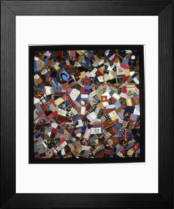Framed Print : Bedcover (Altered or Unfinished Crazy Quilt), United States, 1883. Creator: Phyllis Rothschild Framed Print : Bedcover (Altered or Unfinished Crazy Quilt), United States, 1883. Creator: Phyllis Rothschild