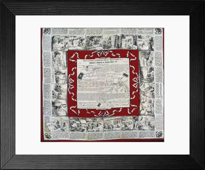 Framed Print : Mouchoirs D'Instruction Militarie No. 1 (Handkerchief), Rouen, 1850 / 1900. Creator: Alexandre Buquet Framed Print : Mouchoirs D'Instruction Militarie No. 1 (Handkerchief), Rouen, 1850 / 1900. Creator: Alexandre Buquet