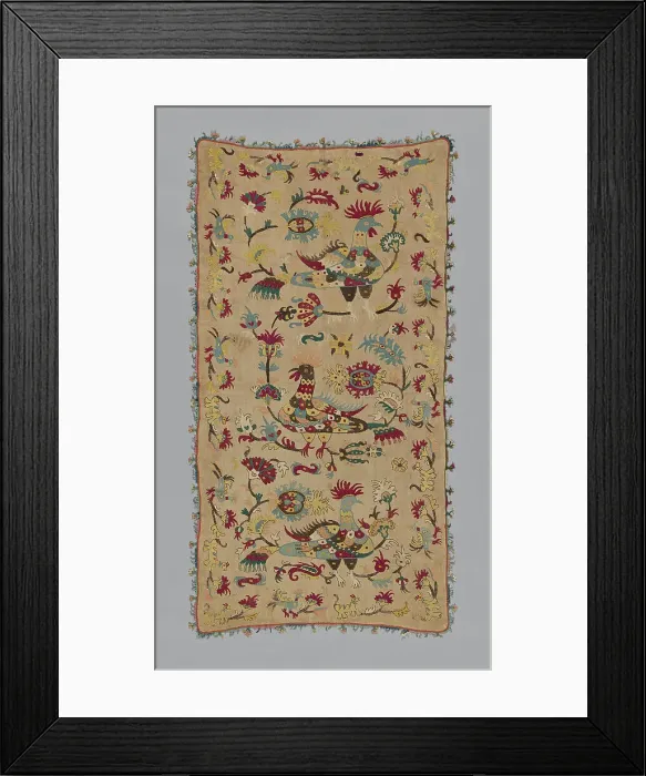Framed Print : Cushion Cover, Skíros, 17th century. Creator: Unknown Framed Print : Cushion Cover, Skíros, 17th century. Creator: Unknown