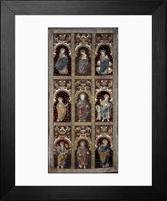 Framed Print : Panel (Made of Reassembled Fragments from Orphrey Bands), Spain, 17th century. Creator: Unknown Framed Print : Panel (Made of Reassembled Fragments from Orphrey Bands), Spain, 17th century. Creator: Unknown