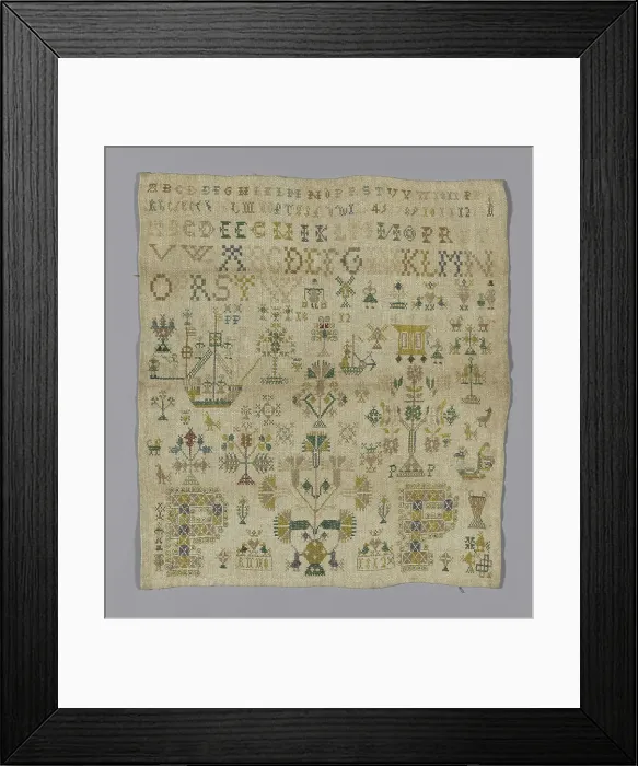 Framed Print : Sampler, Switzerland, 1812. Creator: Unknown Framed Print : Sampler, Switzerland, 1812. Creator: Unknown