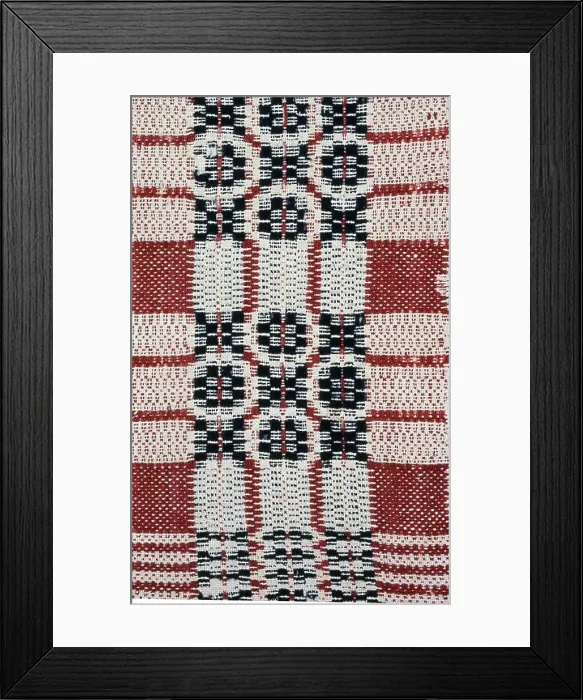 Framed Print : Coverlet (Fragment), United States, 19th century. Creator: Unknown Framed Print : Coverlet (Fragment), United States, 19th century. Creator: Unknown