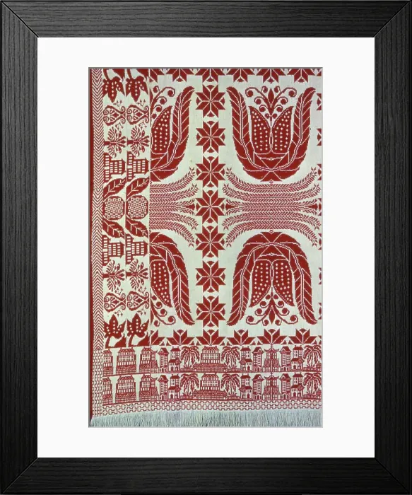 Framed Print : Coverlet, United States, c. 1845. Creator: Unknown Framed Print : Coverlet, United States, c. 1845. Creator: Unknown