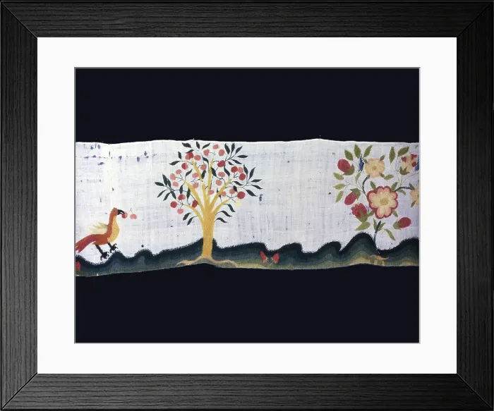 Framed Print : Bed Curtain and Valance, United States, 1750 / 1800. Creator: Unknown Framed Print : Bed Curtain and Valance, United States, 1750 / 1800. Creator: Unknown