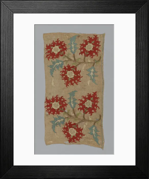 Framed Print : Fragment (Towel), Turkey, 17th century. Creator: Unknown Framed Print : Fragment (Towel), Turkey, 17th century. Creator: Unknown