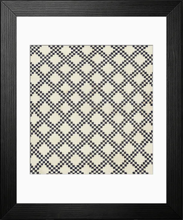 Framed Print : Bedcover (Double Irish Chain), United States, c. 1850. Creator: Unknown Framed Print : Bedcover (Double Irish Chain), United States, c. 1850. Creator: Unknown