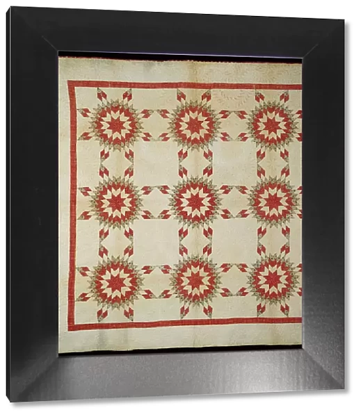 Bedcover (Sunburst Quilt), United States, c. 1850. Creator: Unknown