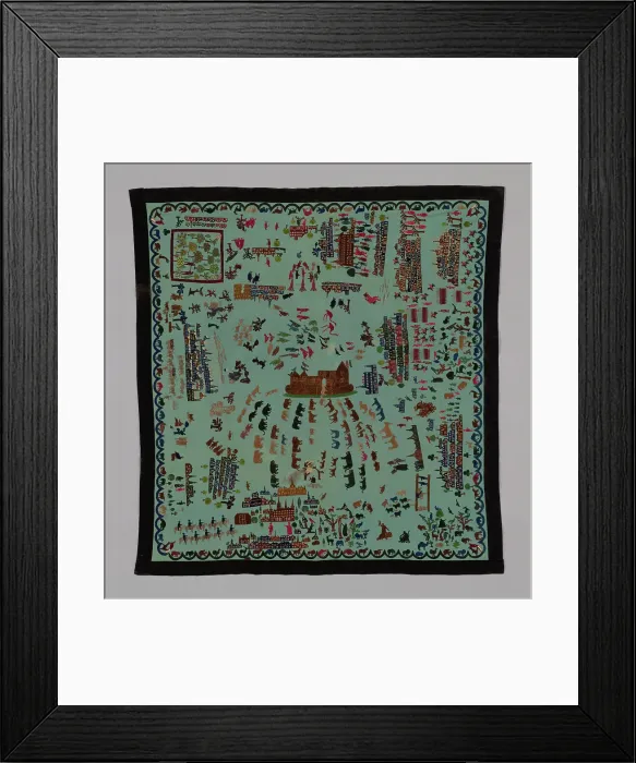 Framed Print : Bedcover Depicting Thirty-four Scenes from the Old and New Testaments, United States, 1880s. Creator: Unknown Framed Print : Bedcover Depicting Thirty-four Scenes from the Old and New Testaments, United States, 1880s. Creator: Unknown