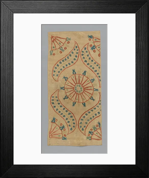 Framed Print : Fragment (Cushion Cover), Turkey, 1675 / 1700. Creator: Unknown Framed Print : Fragment (Cushion Cover), Turkey, 1675 / 1700. Creator: Unknown