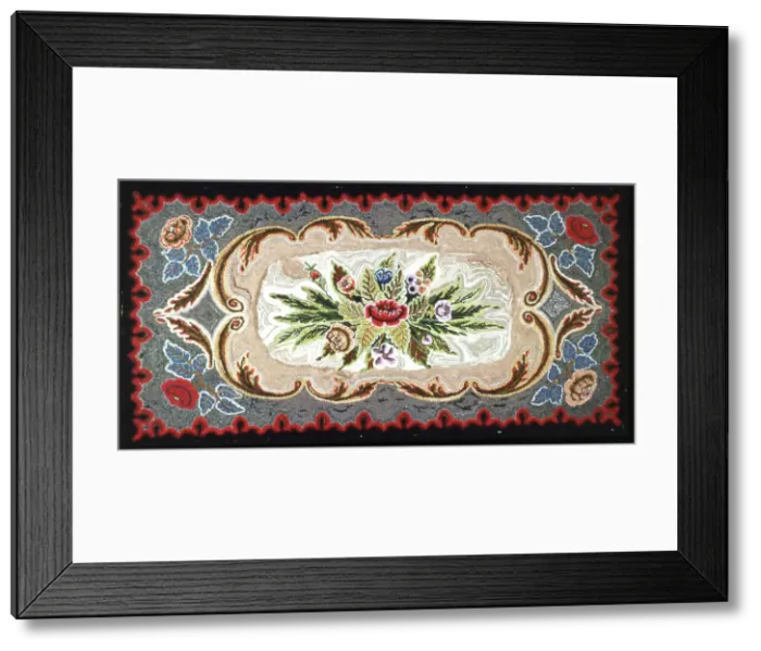 Framed Print : Rug, United States, 19th century. Creator: Unknown Framed Print : Rug, United States, 19th century. Creator: Unknown