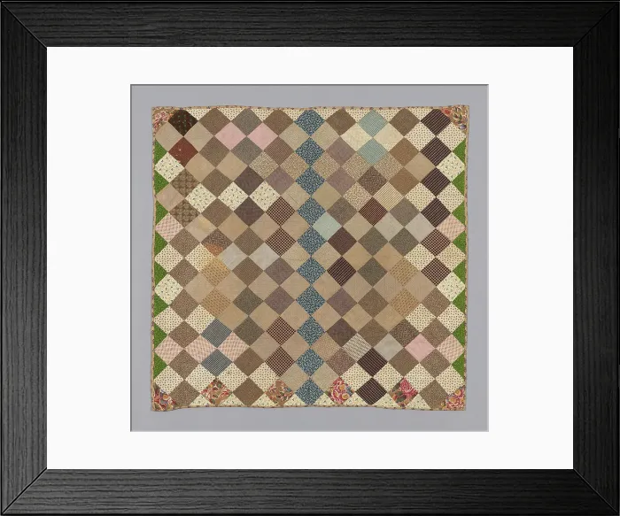 Framed Print : Bedcover (Crib Quilt), United States, 1875 / 1900. Creator: Unknown Framed Print : Bedcover (Crib Quilt), United States, 1875 / 1900. Creator: Unknown