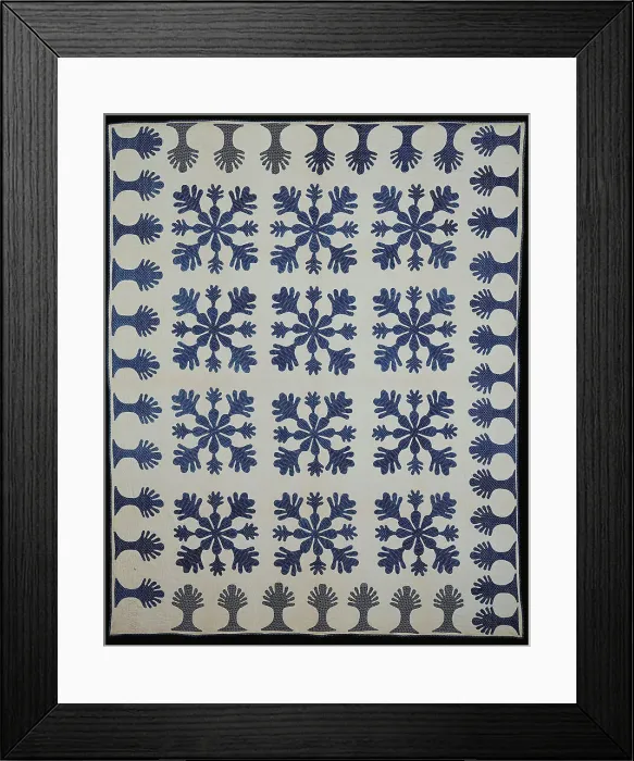 Framed Print : Bedcover (Bride's Quilt), United States, 1861. Creator: Unknown Framed Print : Bedcover (Bride's Quilt), United States, 1861. Creator: Unknown