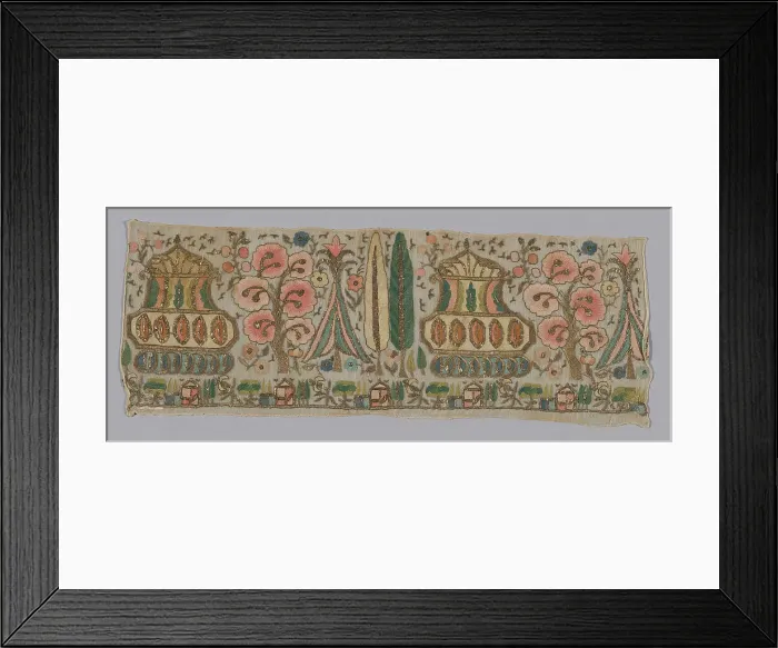 Framed Print : Fragment (Towel End), Turkey, 19th century. Creator: Unknown