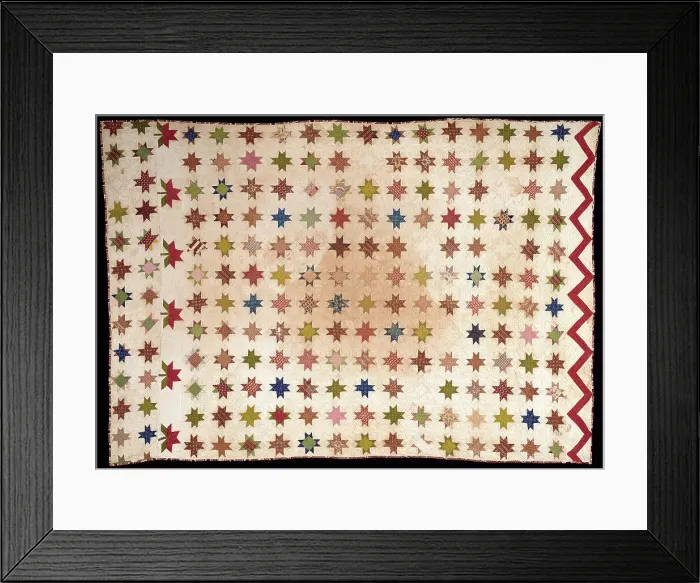 Framed Print : Bedcover (Feathered Edge Star Quilt), United States, 1875 / 1900. Creator: Unknown Framed Print : Bedcover (Feathered Edge Star Quilt), United States, 1875 / 1900. Creator: Unknown