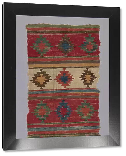Kilim with Bands of 'Star' Motifs, Turkey, 1st quarter of the 18th century. Creator: Unknown. Kilim with Bands of 'Star' Motifs, Turkey, 1st quarter of the 18th century. Creator: Unknown