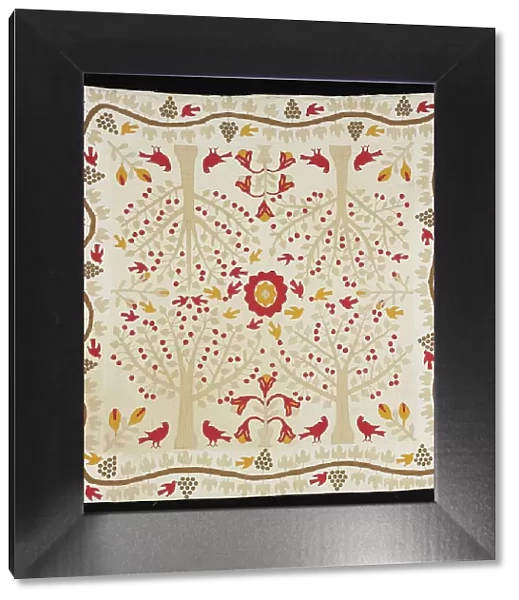 Bedcover (Cherry Trees and Robins Bride's Quilt), United States, 1820 / 50. Creator: Unknown