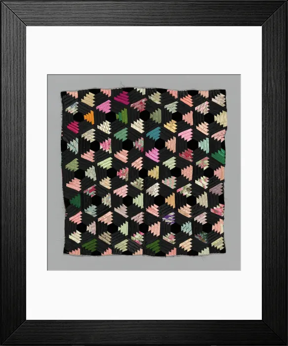 Framed Print : Fragment (from a Bedcover), United States, 1880s. Creator: Unknown Framed Print : Fragment (from a Bedcover), United States, 1880s. Creator: Unknown