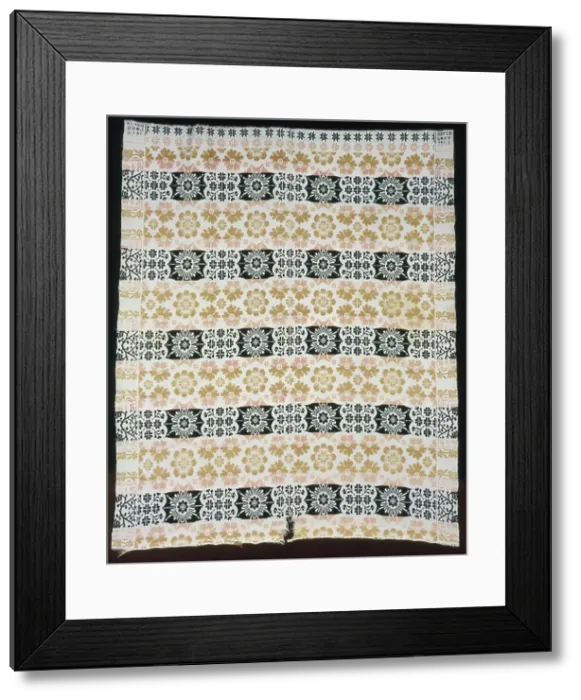 Framed Print : Coverlet, Pennsylvania, 1846. Creator: Unknown Framed Print : Coverlet, Pennsylvania, 1846. Creator: Unknown