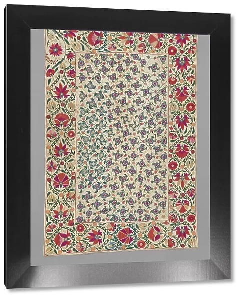 Suzani (large embroidered hanging or cover), Uzbekistan, 19th century. Creator: Unknown