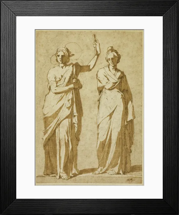 Framed Print : Two Standing Female Figures (Studies after Classical Statuary), 1580 / 84. Creator: Andrea Boscoli Framed Print : Two Standing Female Figures (Studies after Classical Statuary), 1580 / 84. Creator: Andrea Boscoli
