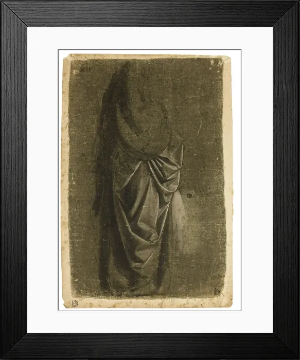 Framed Print : Drapery Study of a Standing Figure Facing Right, in Profile, late 1460s-early 1470s. Creator: Andrea del Verrocchio Framed Print : Drapery Study of a Standing Figure Facing Right, in Profile, late 1460s-early 1470s. Creator: Andrea del Verrocchio