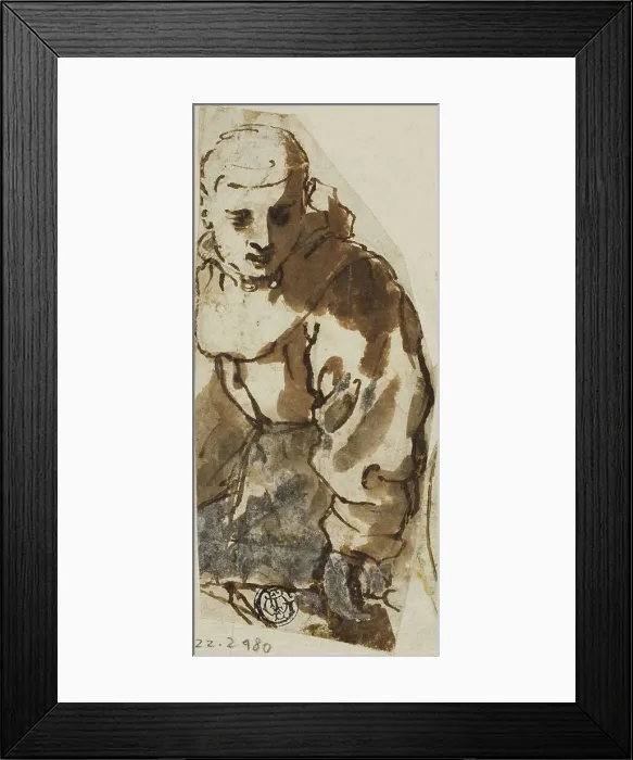 Framed Print : Monk Turning Sideways, n.d. Creator: Andrea Lilio Framed Print : Monk Turning Sideways, n.d. Creator: Andrea Lilio