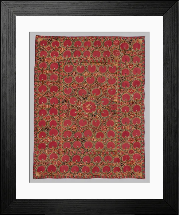 Framed Print : Suzani (large hanging or cover), Uzbekistan, 1840 / 1890. Creator: Unknown Framed Print : Suzani (large hanging or cover), Uzbekistan, 1840 / 1890. Creator: Unknown