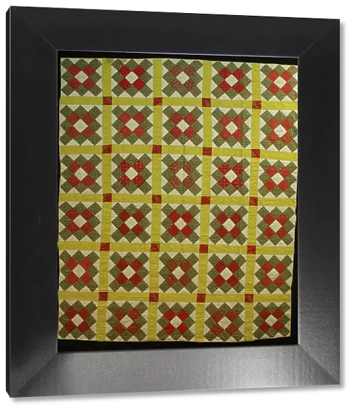 Bedcover ('Album Patch' or 'Signature' Quilt), United States, 1847. Creator: Unknown. Bedcover ('Album Patch' or 'Signature' Quilt), United States, 1847. Creator: Unknown