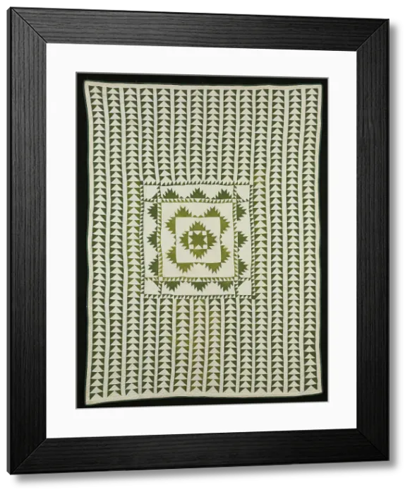 Framed Print : Bedcover ('Flying Geese Quilt), United States, 19th century. Creator: Unknown. Bedcover ('Flying Geese Quilt), United States, 19th century. Creator: Unknown Framed Print : Bedcover ('Flying Geese Quilt), United States, 19th century. Creator: Unknown. Bedcover ('Flying Geese Quilt), United States, 19th century. Creator: Unknown