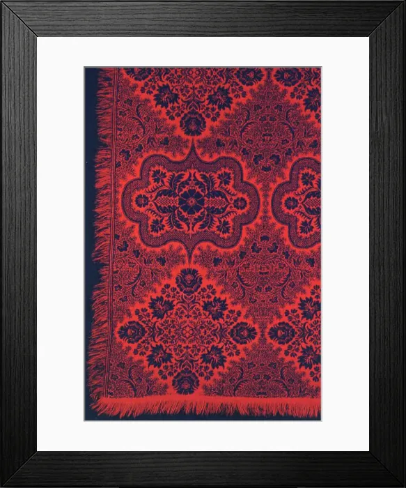 Framed Print : Coverlet, Pennsylvania, 1849. Creator: Unknown Framed Print : Coverlet, Pennsylvania, 1849. Creator: Unknown