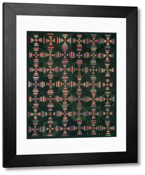 Framed Print : Bedcover, Indiana, 1880s. Creator: Unknown Framed Print : Bedcover, Indiana, 1880s. Creator: Unknown
