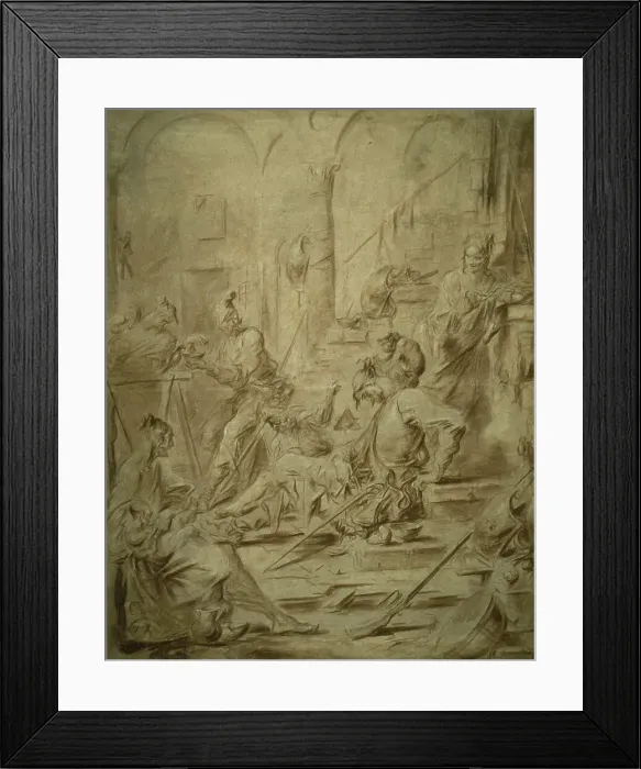 Framed Print : Picaresque Group with a Monkey and a Magpie, 1720 / 25. Creator: Alessandro Magnasco Framed Print : Picaresque Group with a Monkey and a Magpie, 1720 / 25. Creator: Alessandro Magnasco