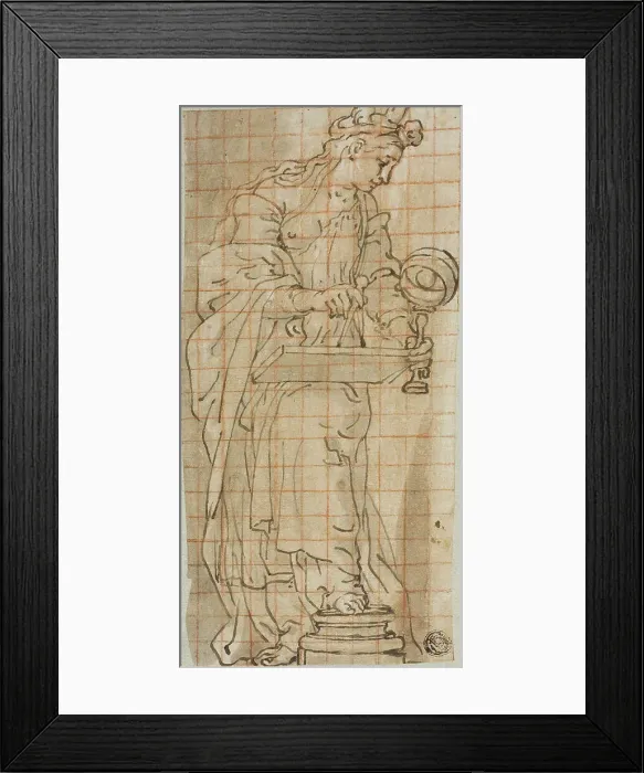 Framed Print : Allegory of Geometry, c. 1600. Creator: Andrea Lilio Framed Print : Allegory of Geometry, c. 1600. Creator: Andrea Lilio