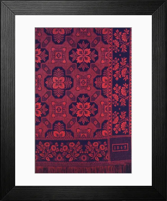 Framed Print : Coverlet, Indiana, 1842. Creator: Unknown Framed Print : Coverlet, Indiana, 1842. Creator: Unknown