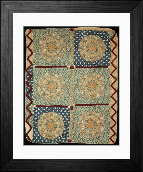 Framed Print : Bedcover (Sunburst Quilt), Kentucky, c. 1820. Creator: Unknown Framed Print : Bedcover (Sunburst Quilt), Kentucky, c. 1820. Creator: Unknown