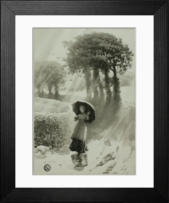 Framed Print : Summer Shower, 1875 / 99. Creator: Alfred Sacheverel Coke Framed Print : Summer Shower, 1875 / 99. Creator: Alfred Sacheverel Coke