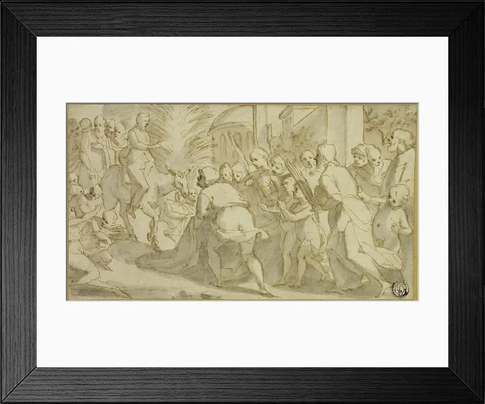 Framed Print : Christ Entering Jerusalem, 1595 / 99. Creator: Andrea Boscoli Framed Print : Christ Entering Jerusalem, 1595 / 99. Creator: Andrea Boscoli