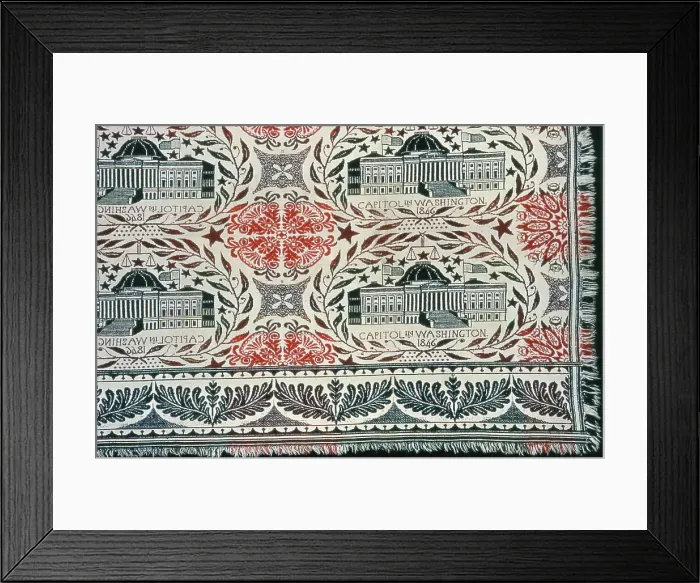 Framed Print : Coverlet, Ohio, 1846. Creator: Unknown Framed Print : Coverlet, Ohio, 1846. Creator: Unknown
