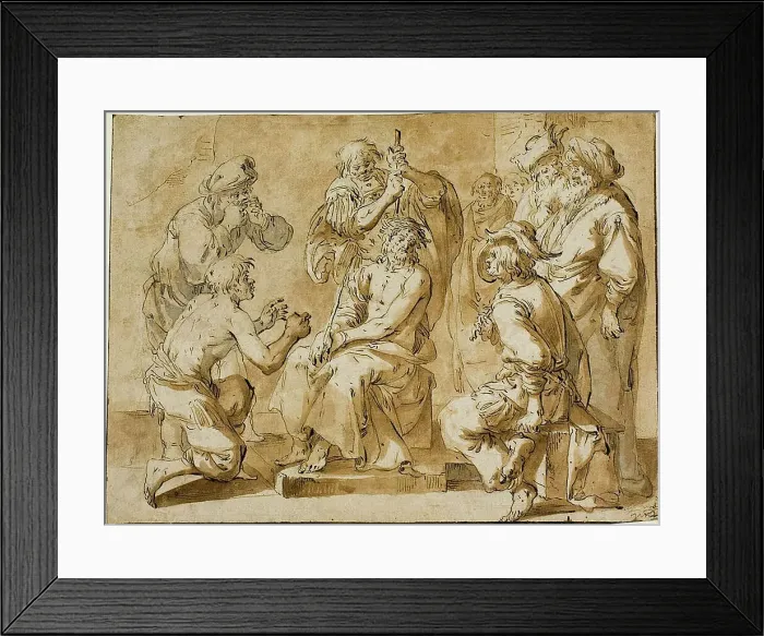 Framed Print : The Mocking of Christ, 1633 / 35. Creator: Andries Dirksz Both