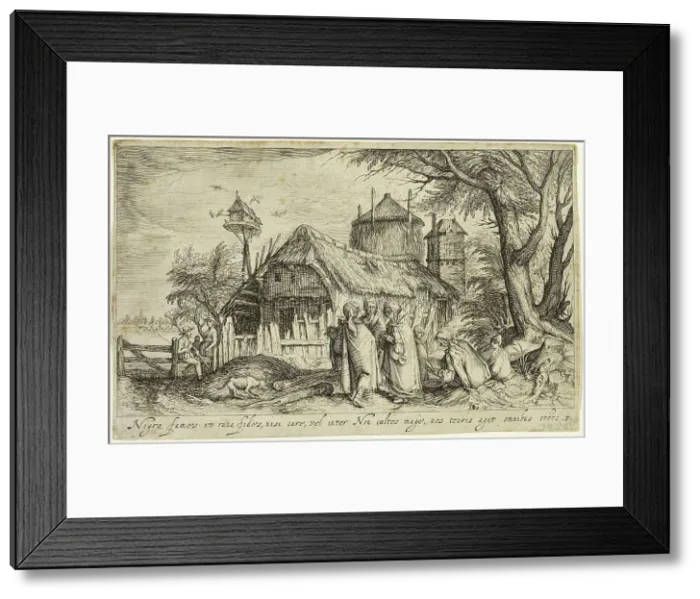 Framed Print : Landscape with Gypsy Women Near a Farm Building, c. 1610. Creator: Andries Stock Framed Print : Landscape with Gypsy Women Near a Farm Building, c. 1610. Creator: Andries Stock