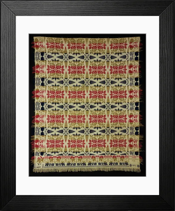 Framed Print : Coverlet, Ohio, 1853. Creator: Unknown Framed Print : Coverlet, Ohio, 1853. Creator: Unknown