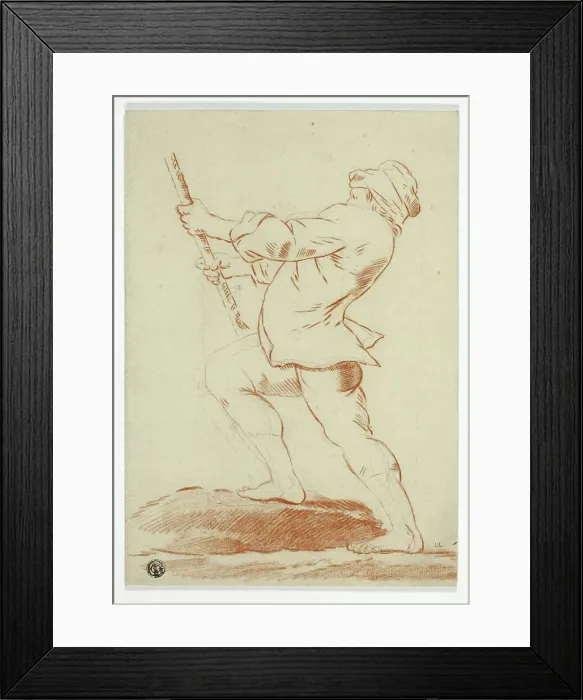 Framed Print : Boy Holding Staff, n.d. Creator: Andrea Lilio Framed Print : Boy Holding Staff, n.d. Creator: Andrea Lilio