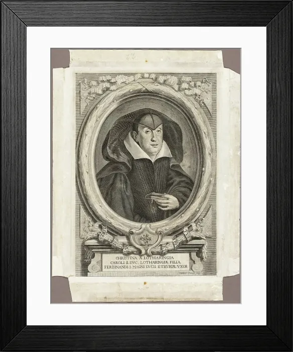 Framed Print : Christina of Lorraine, 1666; published 1761. Creator: Adriaen Haelwegh Framed Print : Christina of Lorraine, 1666; published 1761. Creator: Adriaen Haelwegh