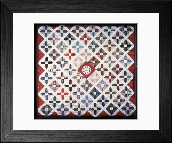 Framed Print : Bedcover (Friendship Quilt) (Unfinished), United States, 1848. Creator: Unknown Framed Print : Bedcover (Friendship Quilt) (Unfinished), United States, 1848. Creator: Unknown