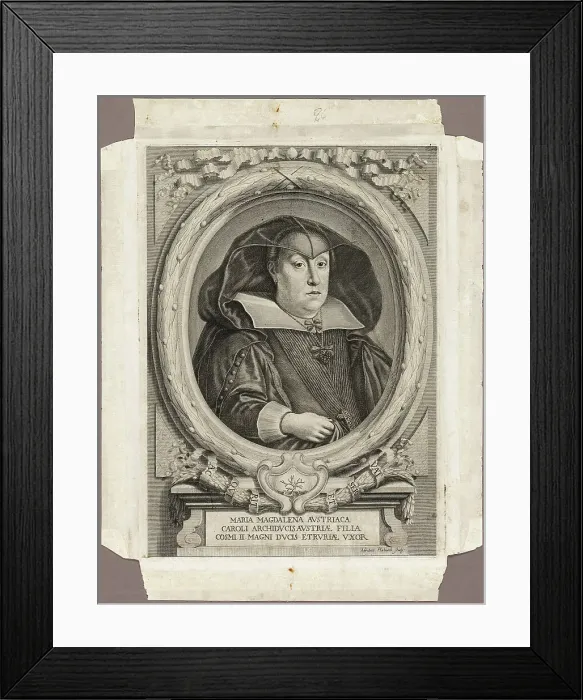 Framed Print : Maria Magdalena of Austria, 1666; published 1761. Creator: Adriaen Haelwegh Framed Print : Maria Magdalena of Austria, 1666; published 1761. Creator: Adriaen Haelwegh