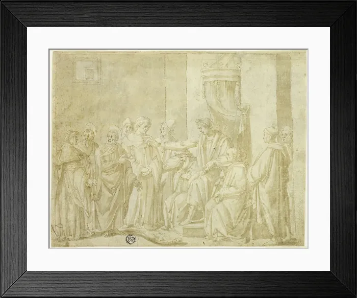 Framed Print : Saints Peter and Paul Disputing with Simon Magus before Nero (recto); Five Scenes from the Story... Creator: Andrea Boscoli Framed Print : Saints Peter and Paul Disputing with Simon Magus before Nero (recto); Five Scenes from the Story... Creator: Andrea Boscoli